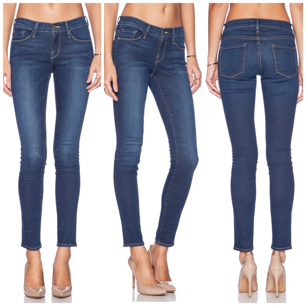 FRAME Le Skinny Dark Wash Jeans